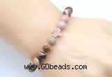 CGB9364 8mm, 10mm Australian zebra jasper & cross hematite power beads bracelets