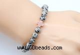 CGB9367 8mm, 10mm dalmatian jasper & cross hematite power beads bracelets