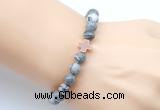 CGB9368 8mm, 10mm grey picture jasper & cross hematite power beads bracelets