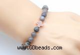 CGB9375 8mm, 10mm Botswana agate & cross hematite power beads bracelets