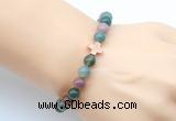 CGB9381 8mm, 10mm Indian agate & cross hematite power beads bracelets