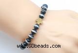 CGB9385 8mm, 10mm Tibetan agate & cross hematite power beads bracelets