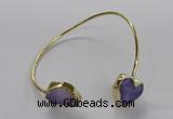 CGB939 15*20mm - 16*16mm freeform & heart druzy agate bangles