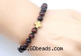 CGB9393 8mm, 10mm red tiger eye & cross hematite power beads bracelets