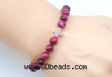 CGB9395 8mm, 10mm red tiger eye & cross hematite power beads bracelets