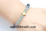 CGB9420 8mm, 10mm matte fluorite & cross hematite power beads bracelets