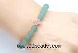 CGB9424 8mm, 10mm matte green aventurine & cross hematite power beads bracelets