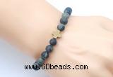 CGB9451 8mm, 10mm matte kambaba jasper & cross hematite power beads bracelets