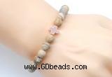 CGB9453 8mm, 10mm matte picture jasper & cross hematite power beads bracelets