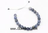 CGB9466 8mm, 10mm blue spot stone & drum hematite adjustable bracelets