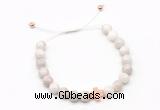 CGB9488 8mm, 10mm white crazy lace agate & cross hematite adjustable bracelets