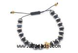 CGB9495 8mm, 10mm Tibetan agate & cross hematite adjustable bracelets