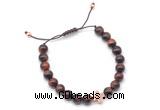 CGB9502 8mm, 10mm red tiger eye & cross hematite adjustable bracelets