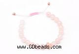 CGB9511 8mm, 10mm rose quartz & cross hematite adjustable bracelets