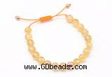 CGB9514 8mm, 10mm citrine & round hematite adjustable bracelets