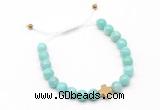 CGB9521 8mm, 10mm amazonite & cross hematite adjustable bracelets