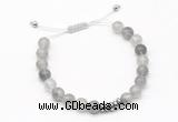 CGB9524 8mm, 10mm cloudy quartz & rondelle hematite adjustable bracelets