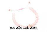 CGB9527 8mm, 10mm matte rose quartz & cross hematite adjustable bracelets