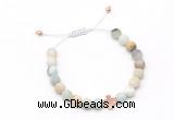 CGB9532 8mm, 10mm matte amazonite & cross hematite adjustable bracelets