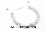 CGB9538 8mm, 10mm matte white crazy lace agate & cross hematite adjustable bracelets