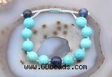 CGB9621 12mm round blue howlite & sodalite adjustable bracelets