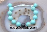 CGB9623 12mm round blue howlite & blue tiger eye adjustable bracelets