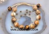 CGB9709 12mm round picture jasper & yellow tiger eye adjustable bracelets