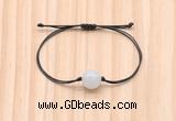 CGB9914 Fashion 12mm white jade adjustable bracelet jewelry