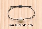 CGB9921 Fashion 12mm white fossil jasper adjustable bracelet jewelry