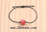 CGB9956 Fashion 12mm red banded agate adjustable bracelet jewelry