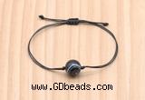 CGB9960 Fashion 12mm black banded agate adjustable bracelet jewelry