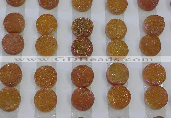 CGC101 12mm flat round druzy quartz cabochons wholesale