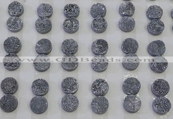 CGC108 12mm flat round druzy quartz cabochons wholesale