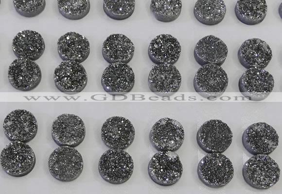 CGC113 14mm flat round druzy quartz cabochons wholesale