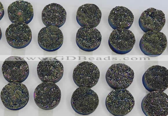 CGC134 18mm flat round druzy quartz cabochons wholesale