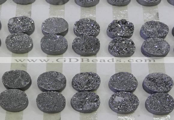 CGC184 13*18mm oval druzy quartz cabochons wholesale