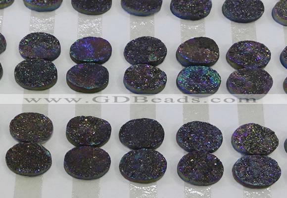 CGC186 13*18mm oval druzy quartz cabochons wholesale