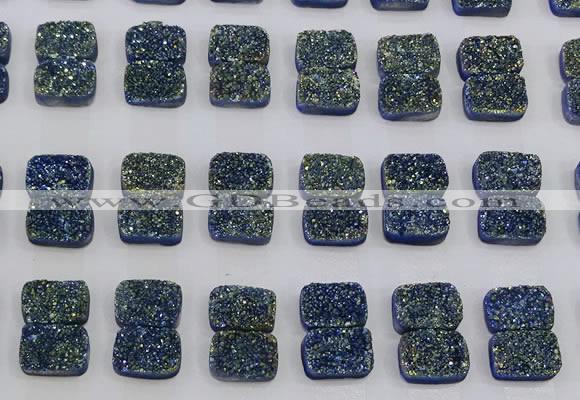 CGC201 10*14mm rectangle druzy quartz cabochons wholesale