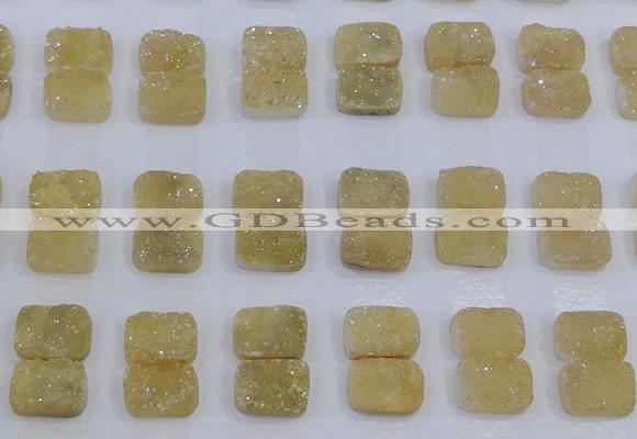 CGC203 10*14mm rectangle druzy quartz cabochons wholesale