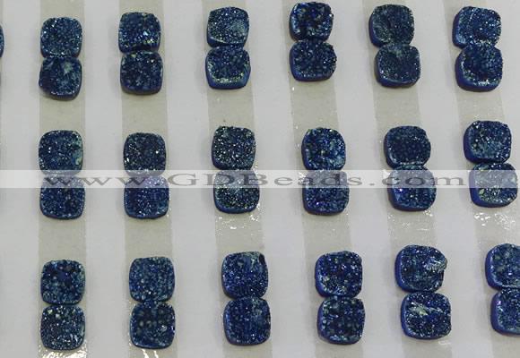 CGC213 10*10mm square druzy quartz cabochons wholesale