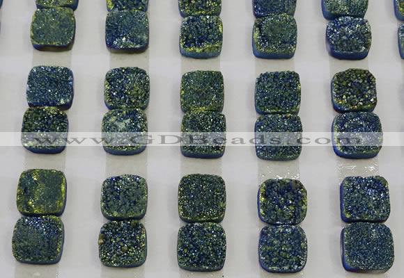 CGC226 12*12mm square druzy quartz cabochons wholesale