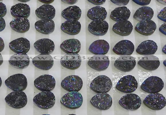 CGC235 10*14mm flat teardrop druzy quartz cabochons wholesale