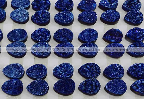 CGC240 12*16mm flat teardrop druzy quartz cabochons wholesale