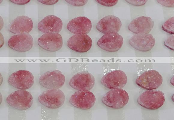 CGC254 13*18mm flat teardrop druzy quartz cabochons wholesale