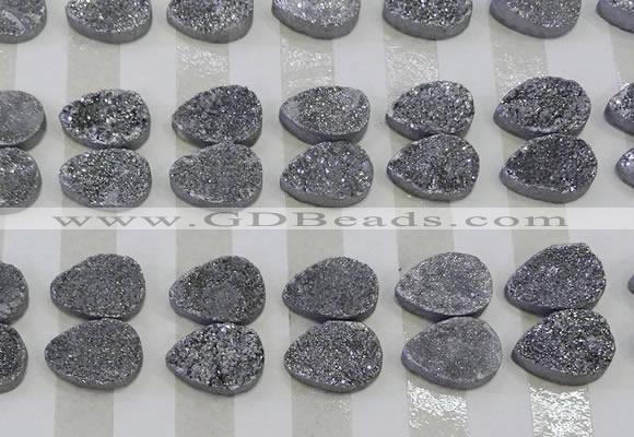 CGC256 13*18mm flat teardrop druzy quartz cabochons wholesale