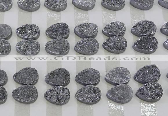 CGC266 15*20mm flat teardrop druzy quartz cabochons wholesale