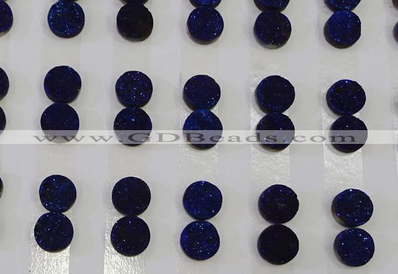 CGC95 10mm flat round druzy quartz cabochons wholesale