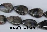 CGE07 15.5 inches 13*18mm flat teardrop glaucophane gemstone beads