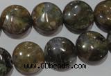 CGE125 15.5 inches 15mm flat round glaucophane gemstone beads