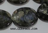 CGE136 15.5 inches 22*30mm oval glaucophane gemstone beads